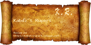 Kabát Rupert névjegykártya